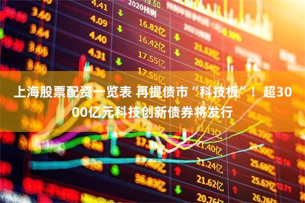 上海股票配资一览表 再提债市“科技板”！超3000亿元科技创新债券将发行